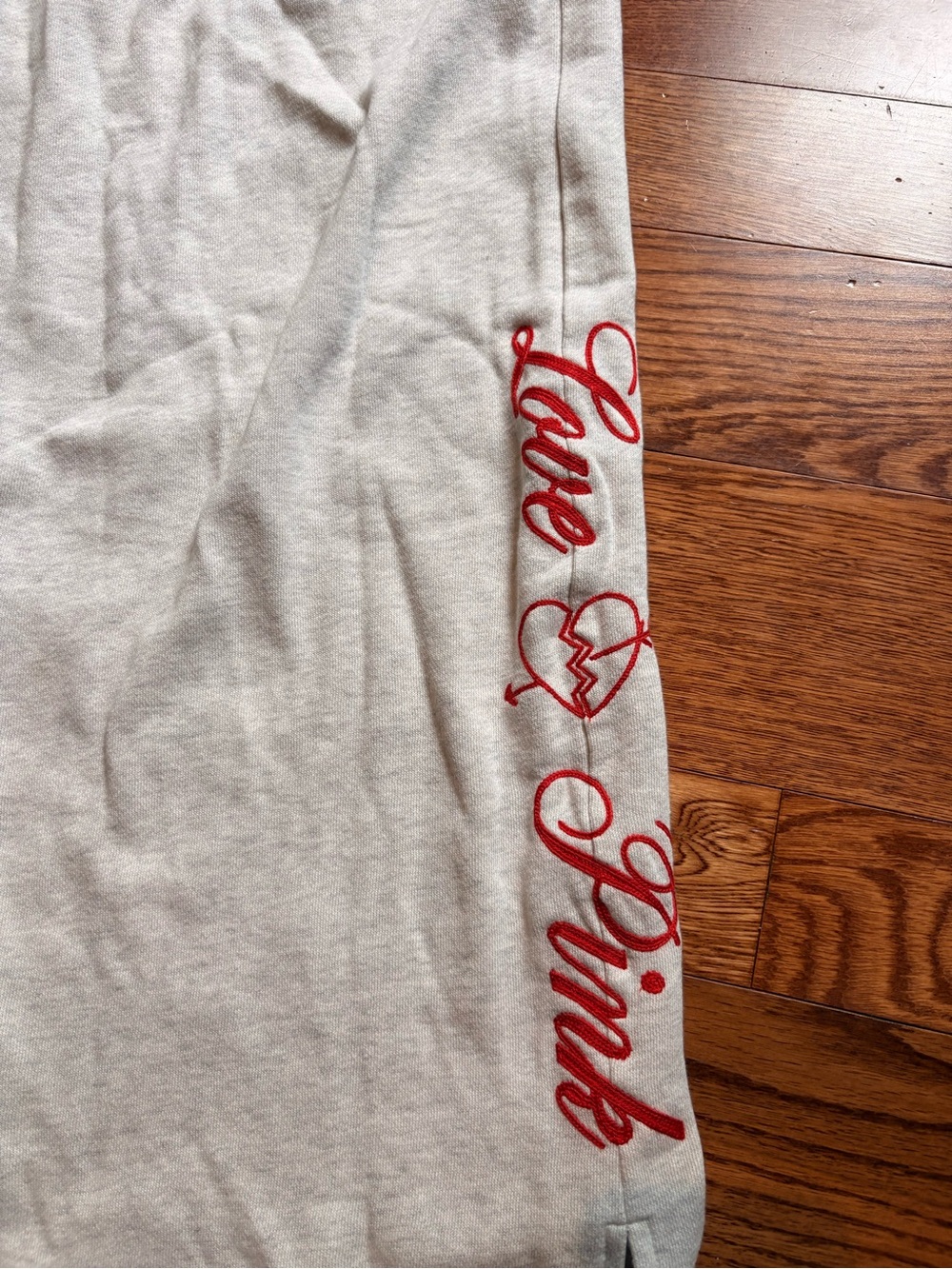 PINK Victoria's Secret Light Gray Wide Leg Sweatpants - Picture 2 of 3